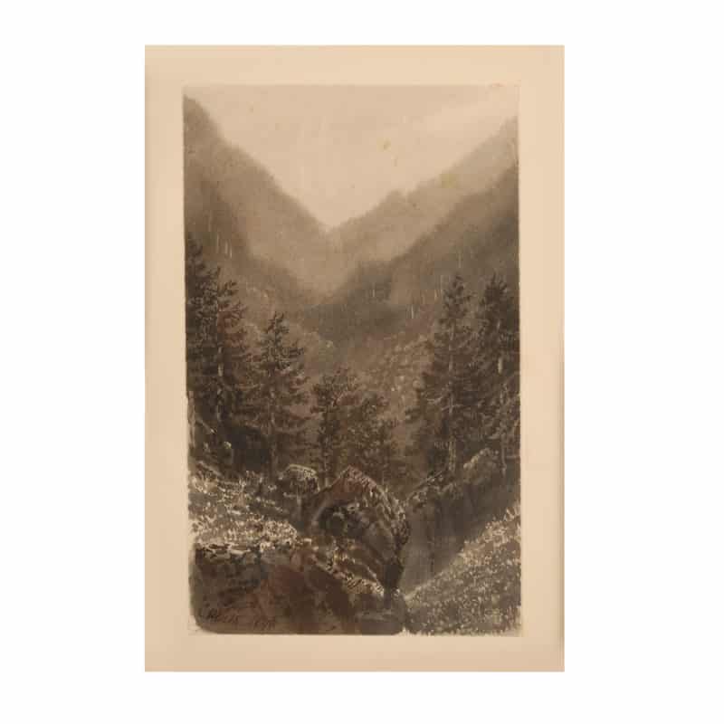 Pair of watercolor landscapes by Charles Heath - Image 4