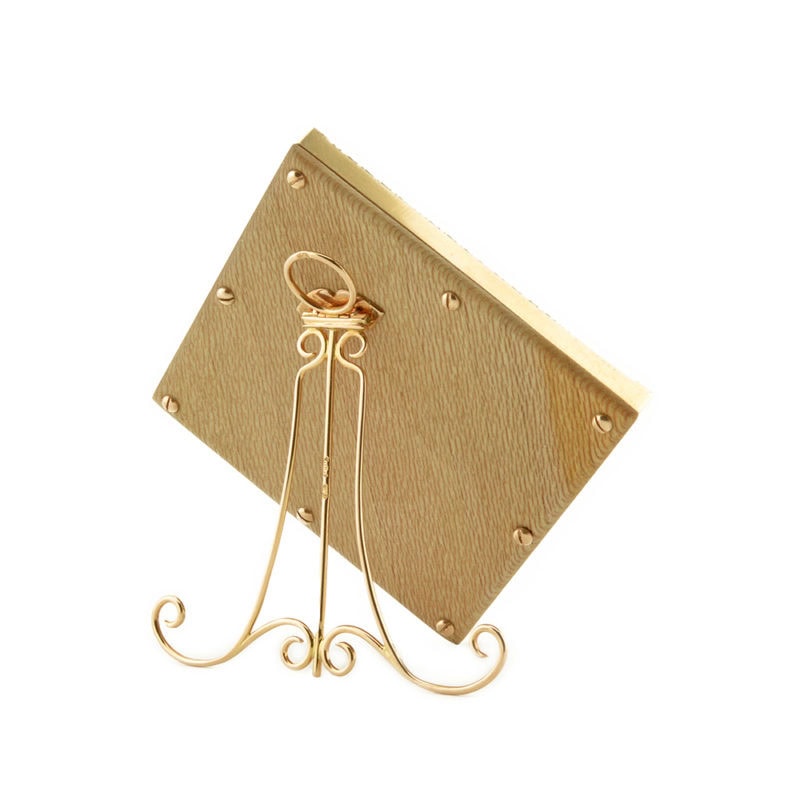 Fabergé Wigström jeweled gold & red guilloché enamel photograph frame - Image 3