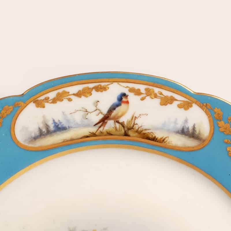 A very rare Russian porcelain dessert plate from the Alexandrinsky Turquoise Service - Image 3