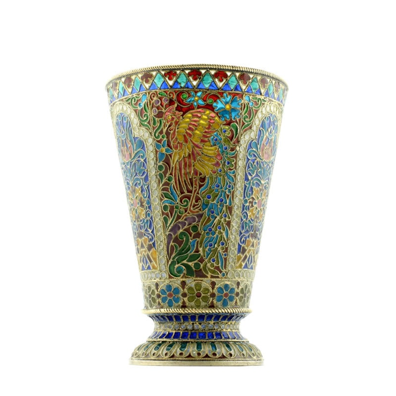 Ovchinnikov plique-à-jour enamel beaker