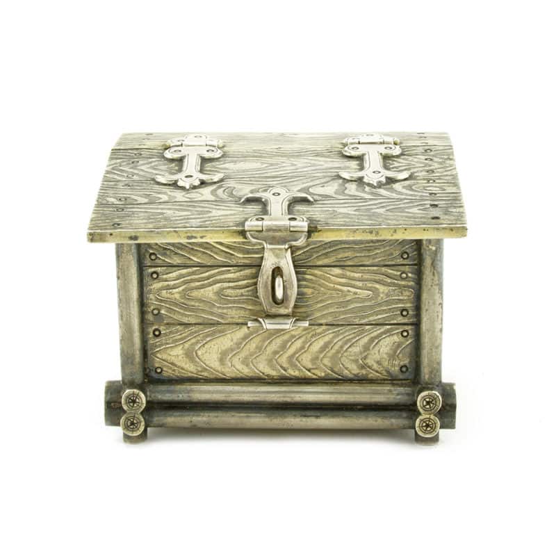 An antique Russian silver trompe l'oeil box by Sazikov