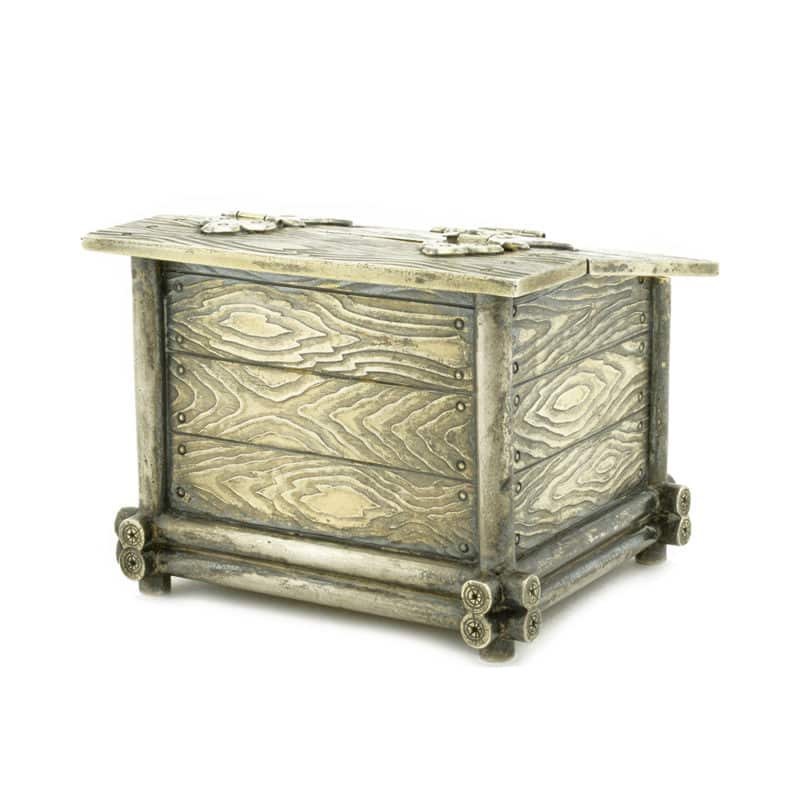 An antique Russian silver trompe l'oeil box by Sazikov - Image 3