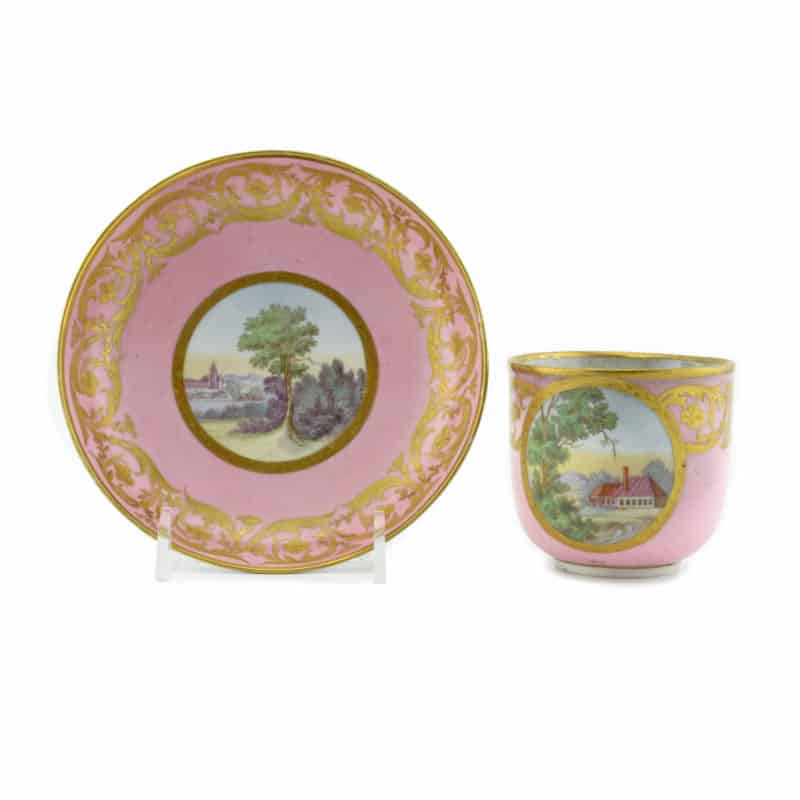 Russian Imperial Porcelain Factory Cabinet Cup and Saucer