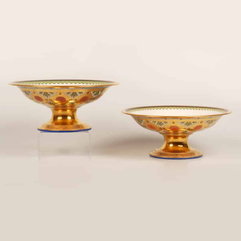 Russian Imperial Porcelain Factory Kremlin Service Compotes