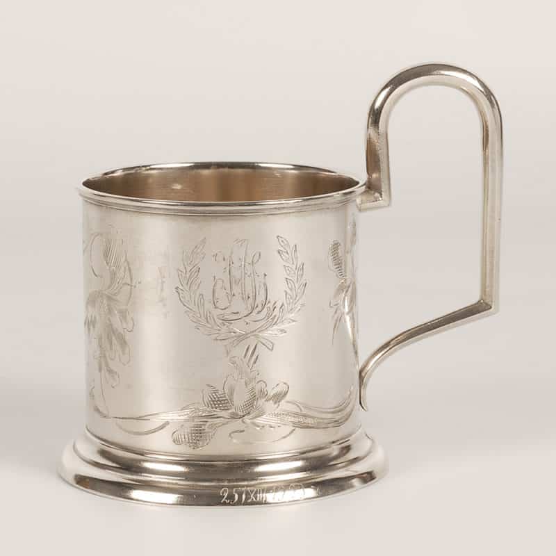 Russian silver Art Nouveau tea glass holder