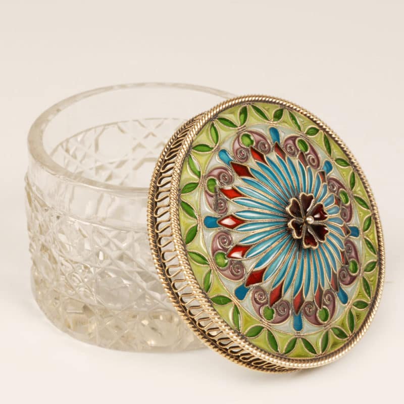 Norwegian plique-à-jour enamel trinket box - Image 2