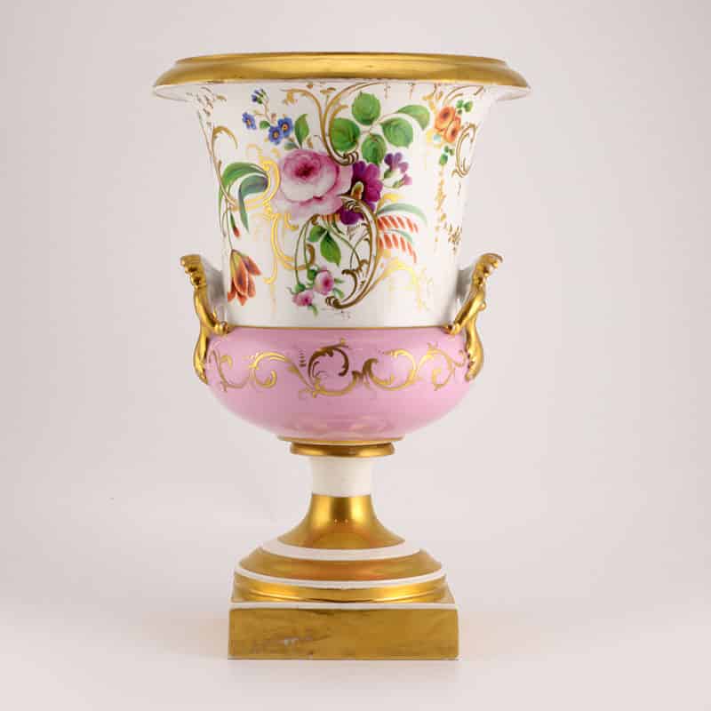 Russian Imperial Porcelain Factory campana form pink ground vase - Image 2