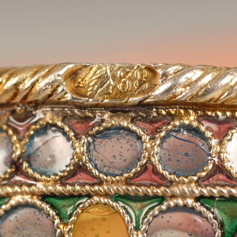 Russian gilded silver & plique-à-jour enamel charka - Image 5
