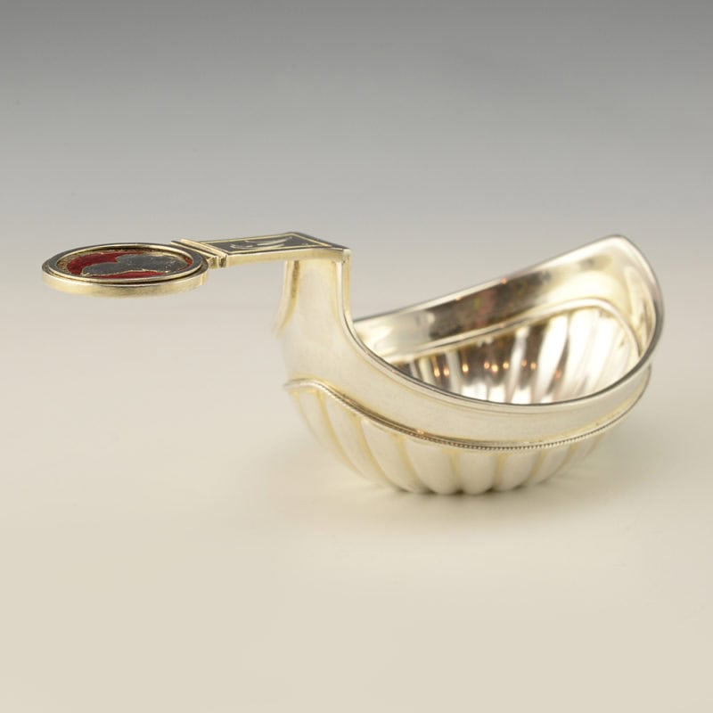 Fabergé Anders Nevalainen silver & enamel kovsh with coin - Image 3