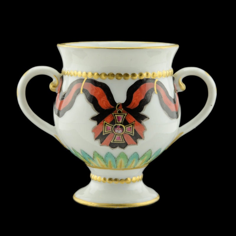 An Extremely Rare Russian Porcelain Ice Cup from the Gardner Factory Order of St Vladimir Service