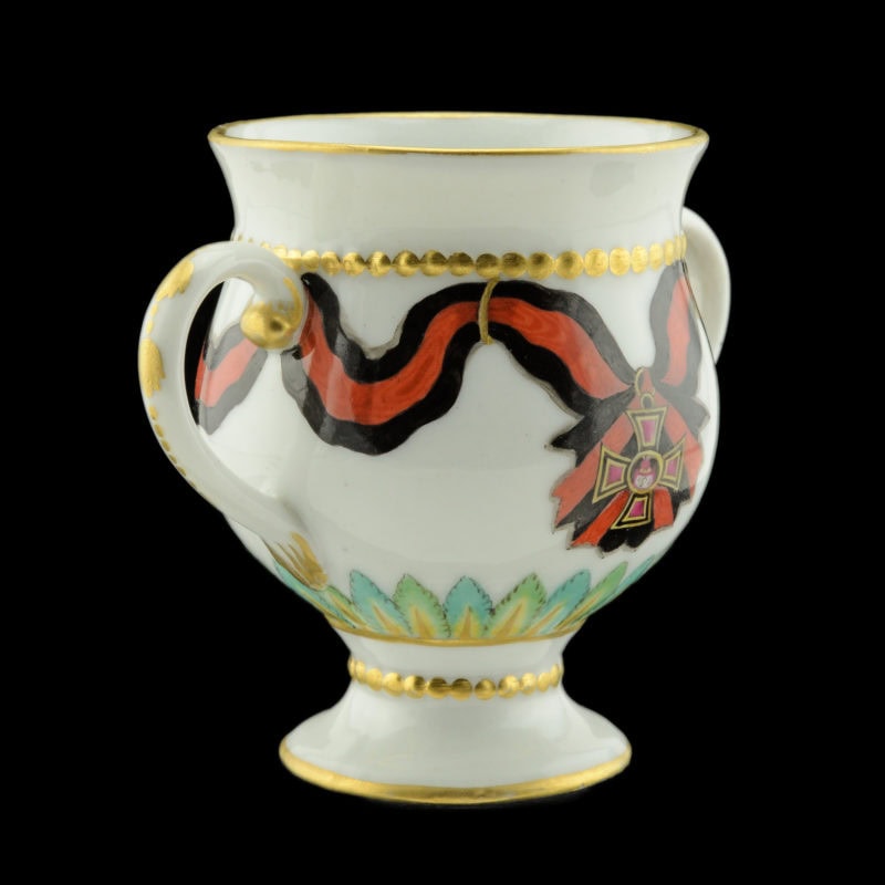 An Extremely Rare Russian Porcelain Ice Cup from the Gardner Factory Order of St Vladimir Service - Image 7