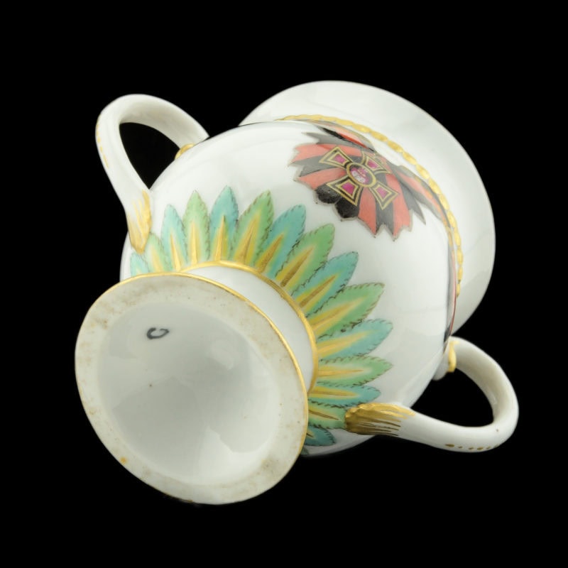 An Extremely Rare Russian Porcelain Ice Cup from the Gardner Factory Order of St Vladimir Service - Image 8