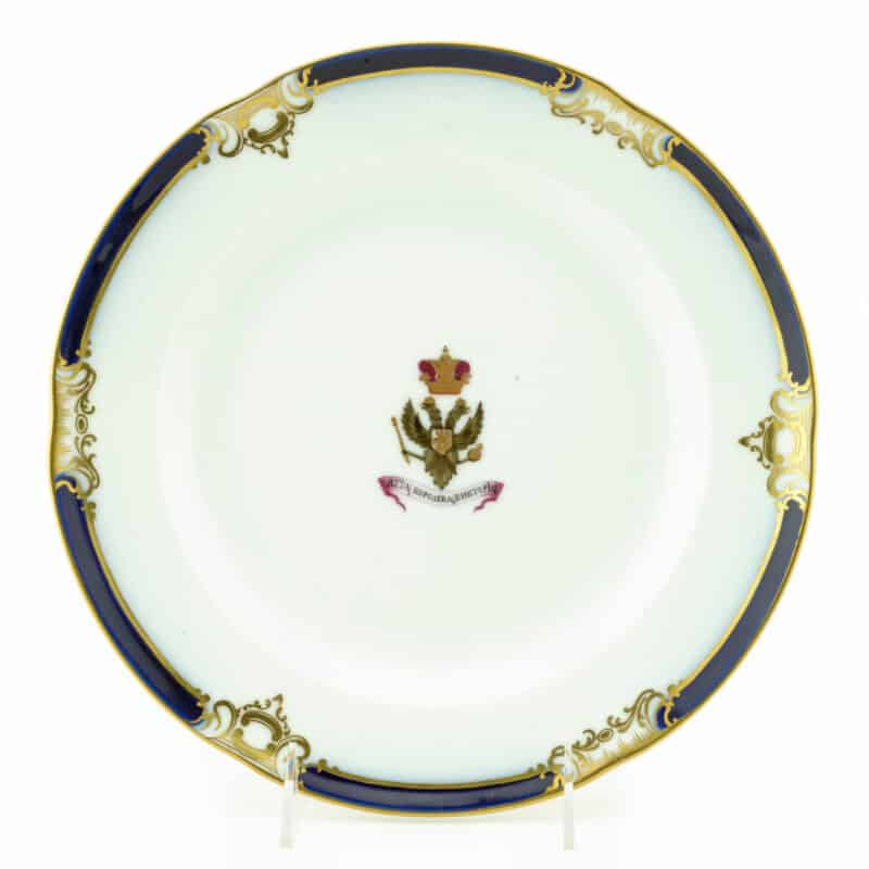 Russian Imperial Porcelain Factory soup plate from the service for the Imperial yacht Queen Victoria, 1883