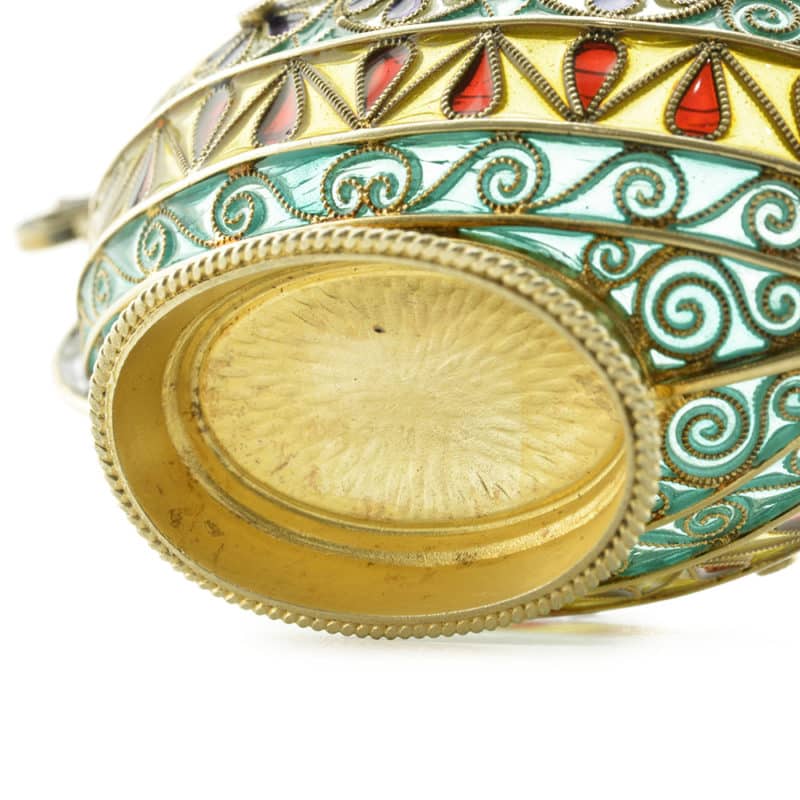 Antique Norwegian David Andersen silver gilt & plique-a-jour enamel Viking boat in the Dragon Style - Image 8