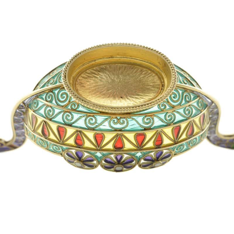Antique Norwegian David Andersen silver gilt & plique-a-jour enamel Viking boat in the Dragon Style - Image 9