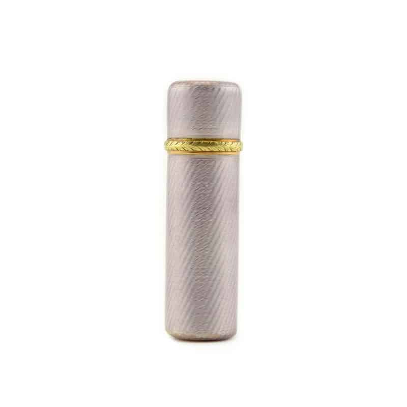 Fabergé Wigström gold-mounted guilloché enamel scent flask