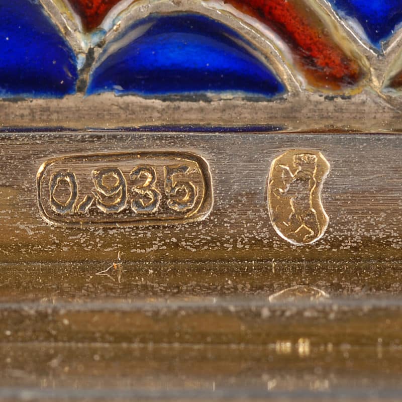 Rare Swiss Plique-à-Jour Enamel Desk Clock - Image 12