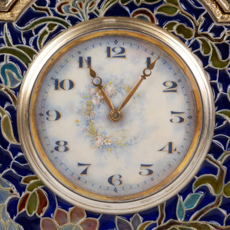 Rare Swiss Plique-à-Jour Enamel Desk Clock - Image 7