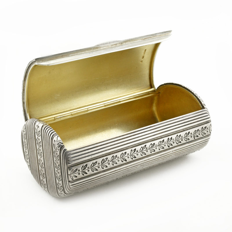 Fabergé silver cigarette case engraved with laurel bands by workmaster August Hollming - Image 4