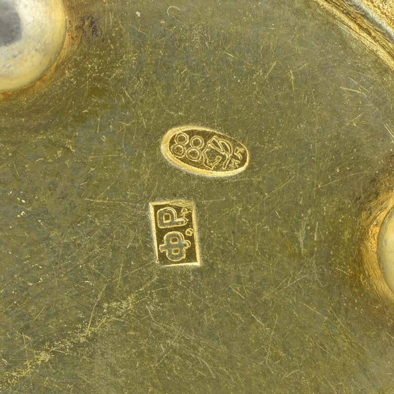 A Pair of Feodor Ruckert Enamel Salts with Spoons - Image 4