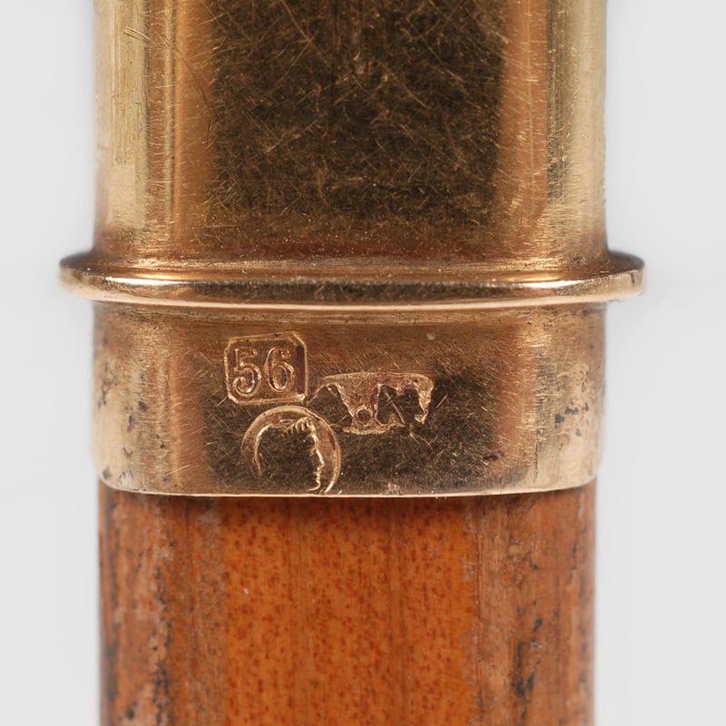 The Hon. Mrs Ronald Greville: A Fabergé gold-mounted silver & guilloché enamel pencil holder - Image 8