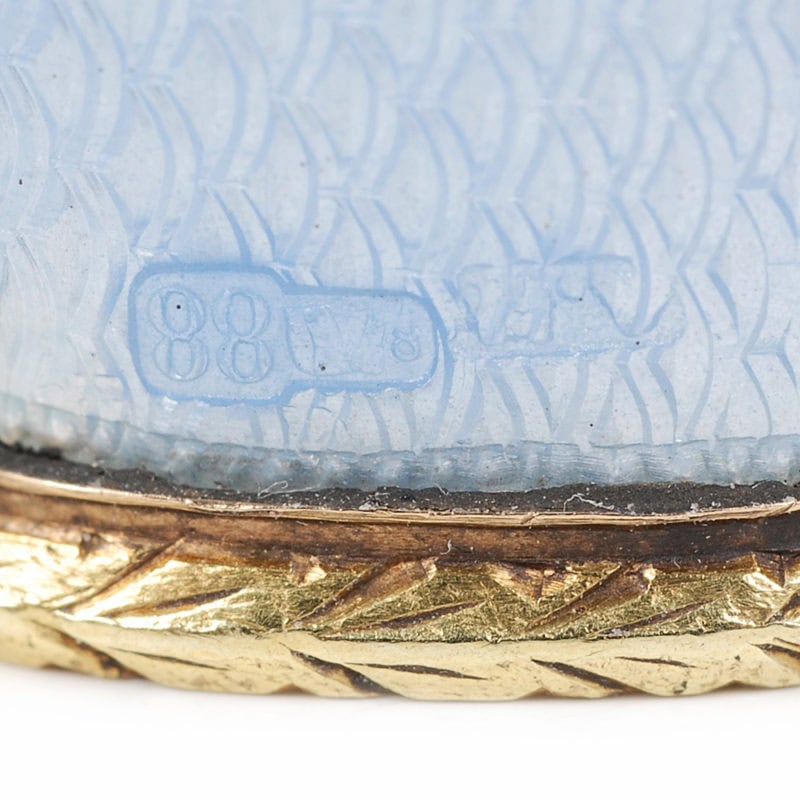 The Hon. Mrs Ronald Greville: A Fabergé gold-mounted silver & guilloché enamel pencil holder - Image 2