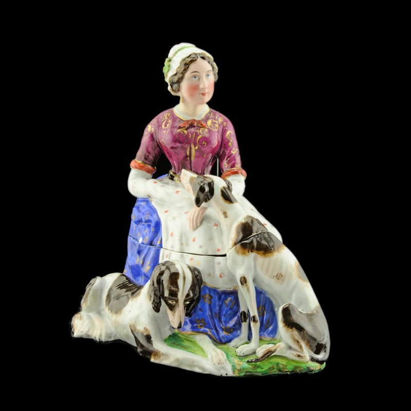 19th-century porcelain inkwell, possibly Miklashevsky