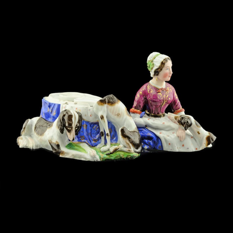 19th-century porcelain inkwell, possibly Miklashevsky - Image 5