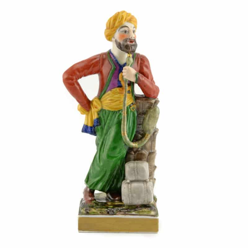 Russian Porcelain incense burner figure of a hookah smoker