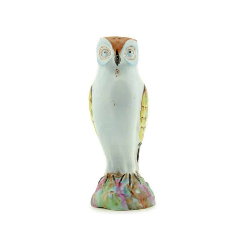 A Russian porcelain owl sand caster from Kuznetsov's factory in Tver