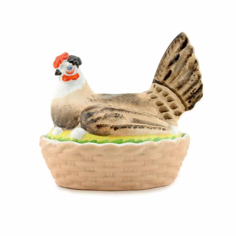 A Russian porcelain Kuznetsov hen form covered bowl