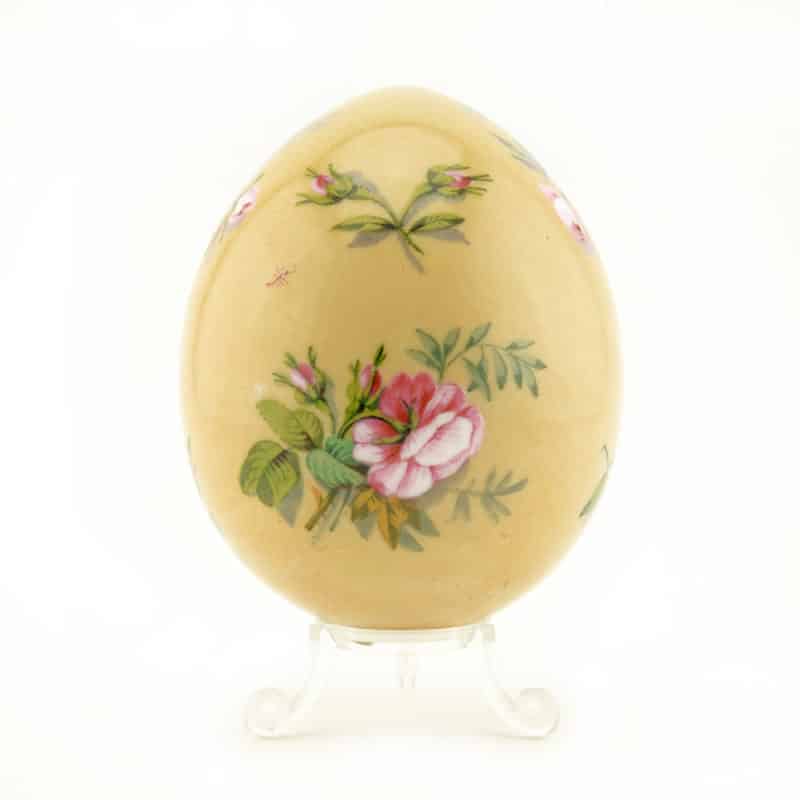 A Russian antique porcelain Easter egg with roses
