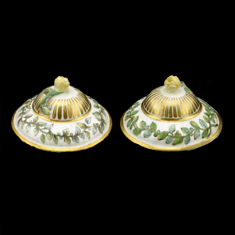 Two antique Russian Gardner Order of St George Ice Cup LID ONLY