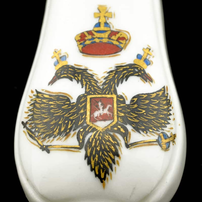 Antique Russian Set of 6 Cutlery Handles from the Meissen Order of ST Andrew Service - Image 3