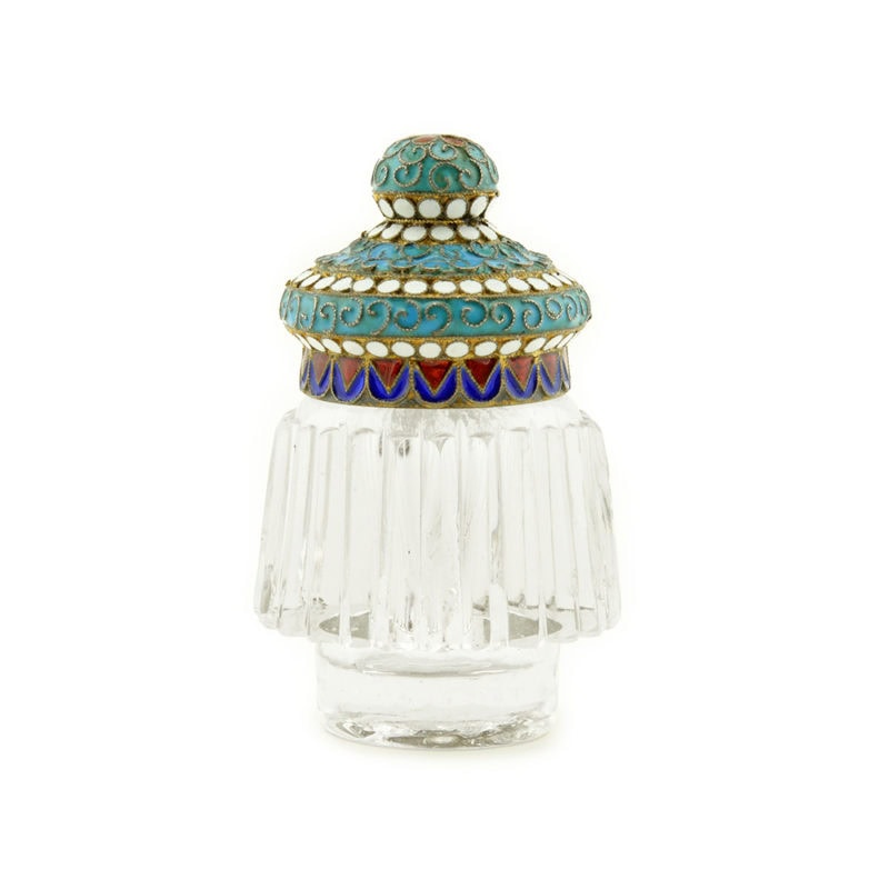 Gustav Klingert cloisonné enamel & cut glass inkwell - Image 7