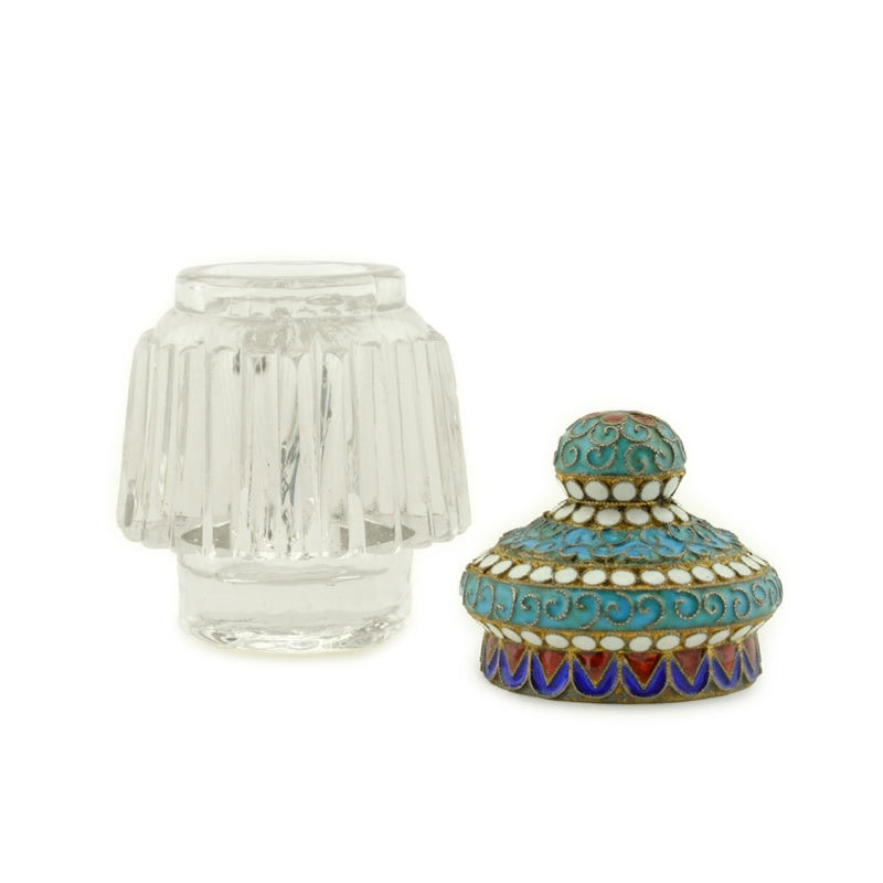 Gustav Klingert cloisonné enamel & cut glass inkwell - Image 8