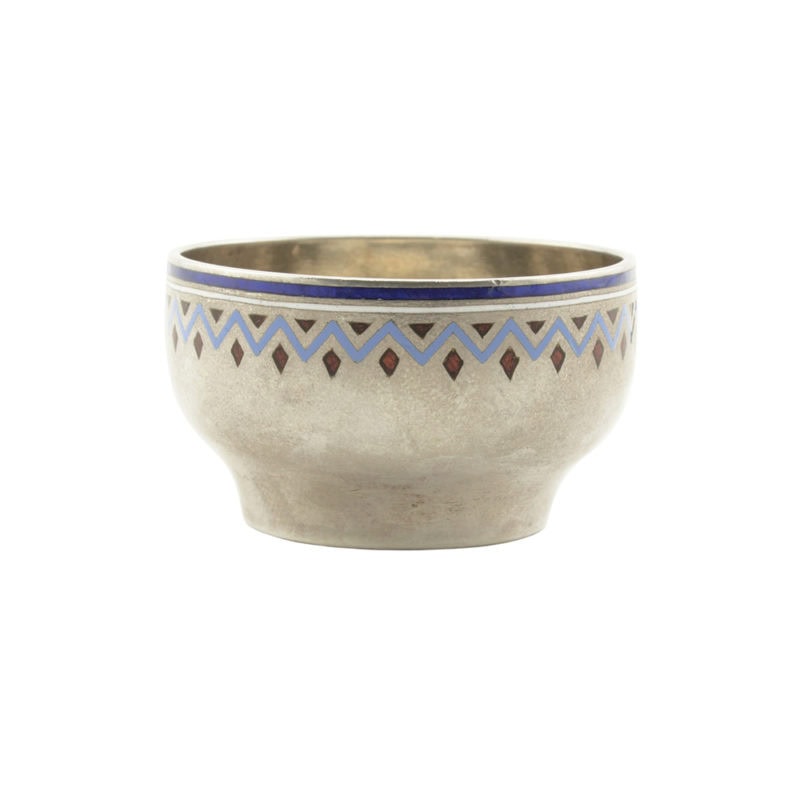 A Fabergé silver & champlevé enamel open salt - Image 2