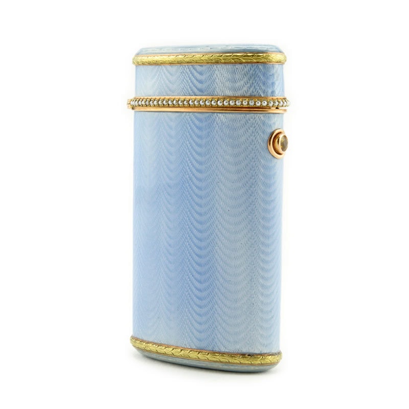 Fabergé pearl-set guilloché enamel étui-form cigarette case - Image 2