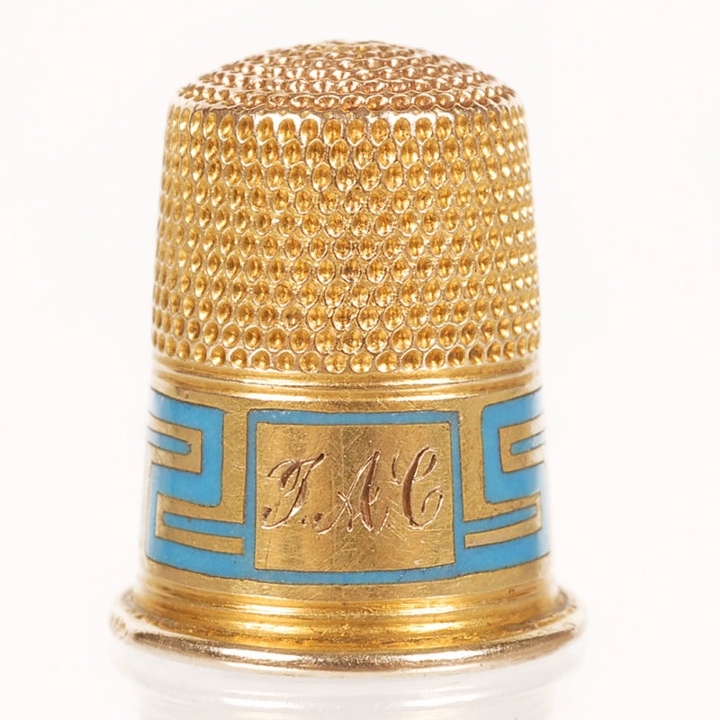 A Fabergé gold & champlevé enamel thimble - Image 7