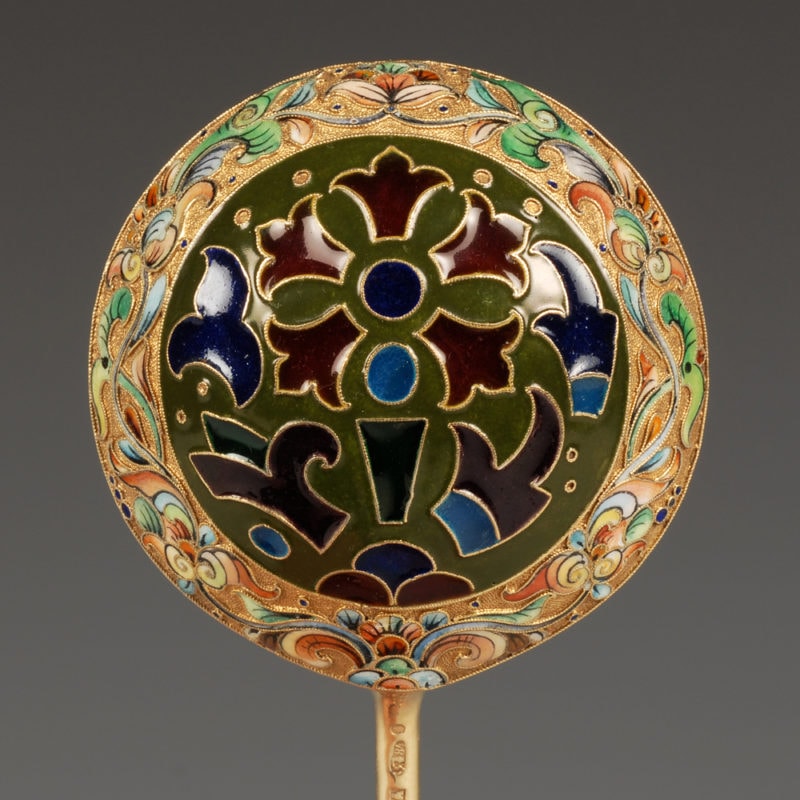 6th Artel Plique Enamel Serving Spoon
