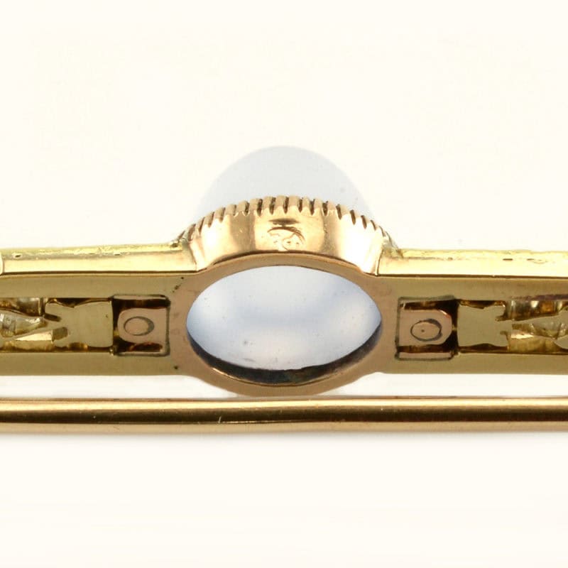 A Fabergé two-color gold, moonstone, & diamond brooch - Image 6