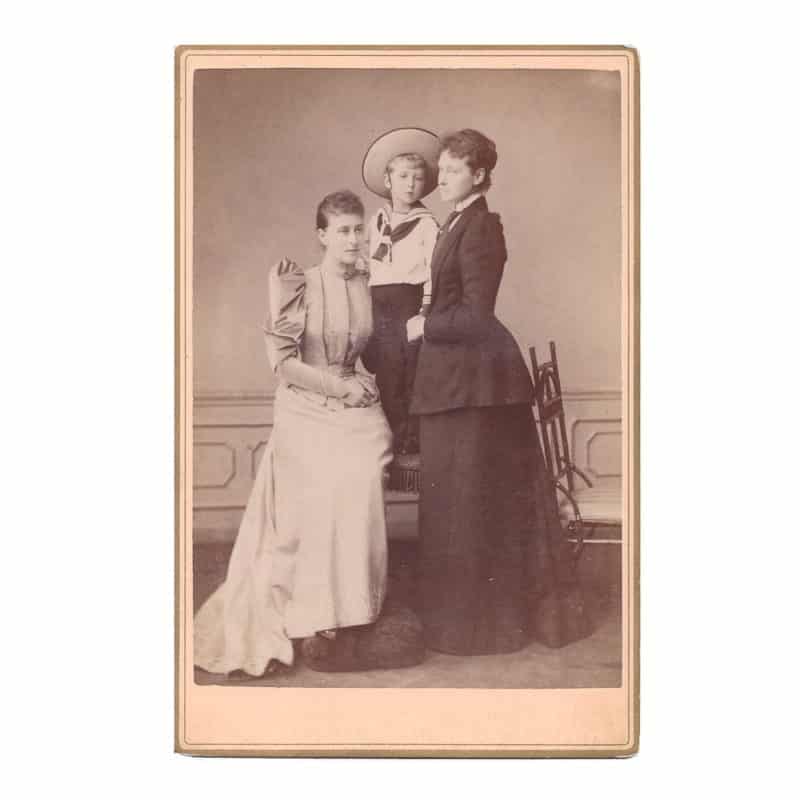 1893 Photograph of Princess Alix of Hesse & Princess Irene of Prussia with her son Prince Waldemar