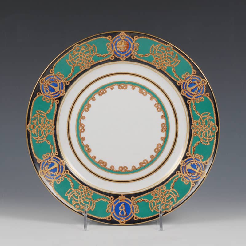 Russian Imperial Porcelain Factory plate from the service for the Imperial Yacht Derzhava