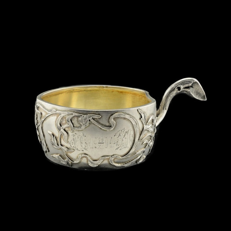 A Russian silver parcel gilt charka