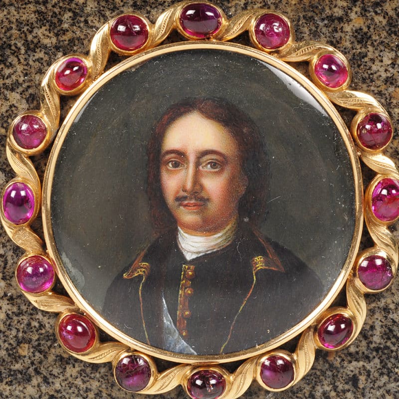 Gold Mounted Granite Snuff Box with Peter the Great Portrait Miniature - Image 4