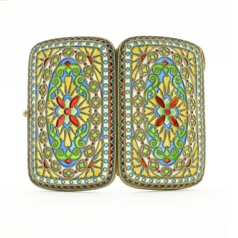 Scandinavian Plique Enamel Cigarette Case - Image 4