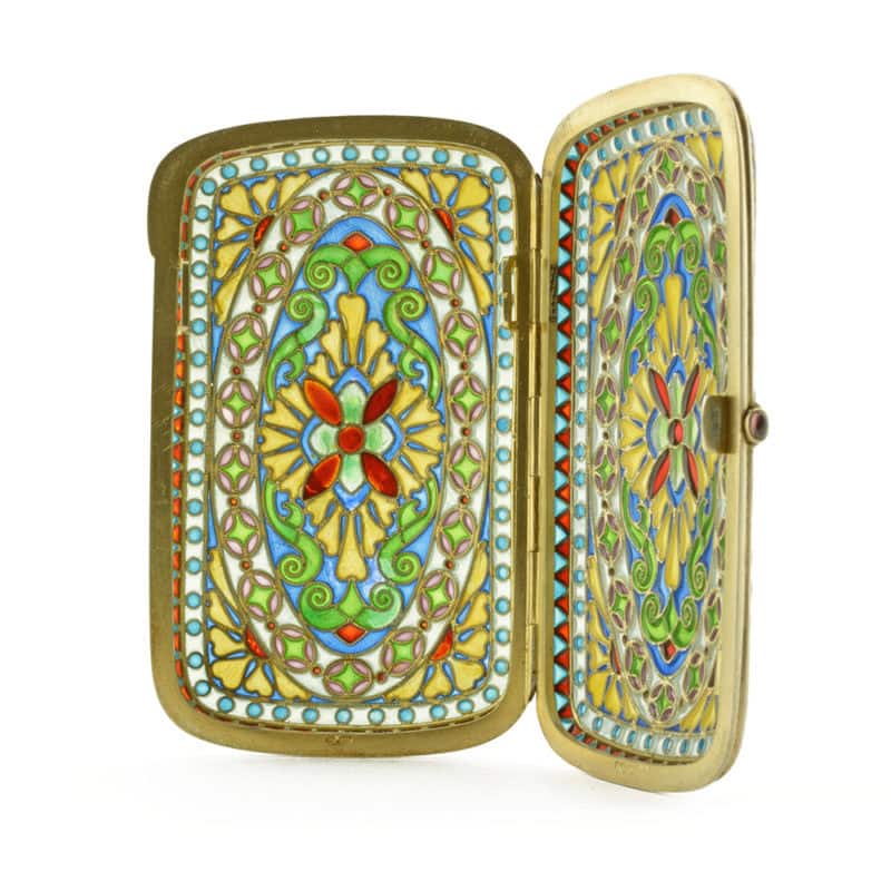 Scandinavian Plique Enamel Cigarette Case - Image 5