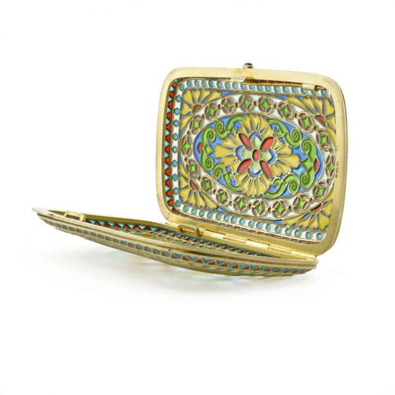 Scandinavian Plique Enamel Cigarette Case - Image 6