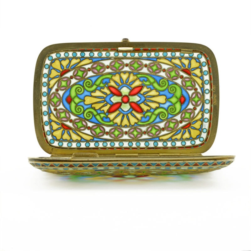 Scandinavian Plique Enamel Cigarette Case - Image 7