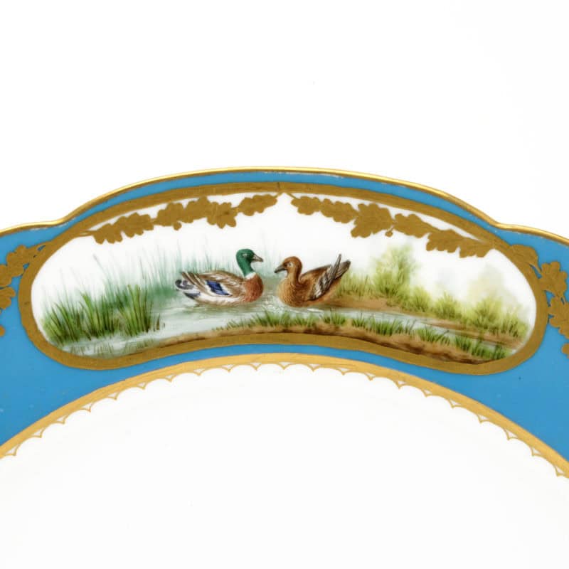 A Russian porcelain dinner plate from the Alexandrinsky Turquoise Service - Image 3